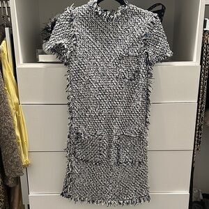 Lanvin Tweed Fringe Dress